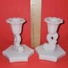 Vintage Westmoreland Dolphin/Koi Fish Candleholders (Set of 2)