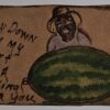 Early 1900's Handmade Leather Black Americana Postcard